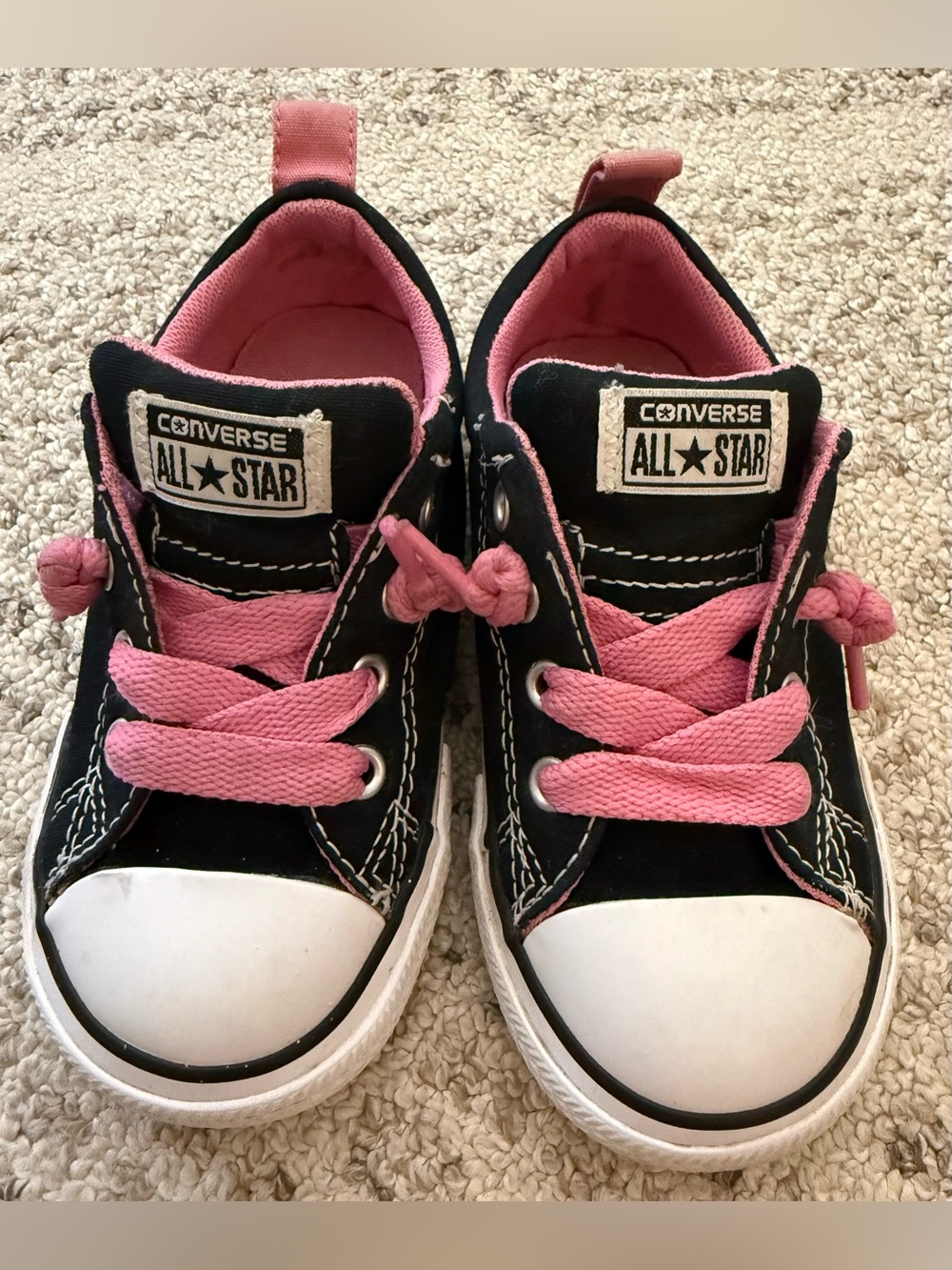 Converse All Star Low Top Slip On Shoe Black/Pink Sz 8